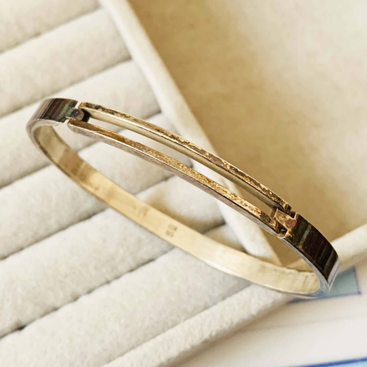 美品 CCM刻印あり 925シルバー銀製 バングル ブレスレット 重さ約17g No.S494拍卖