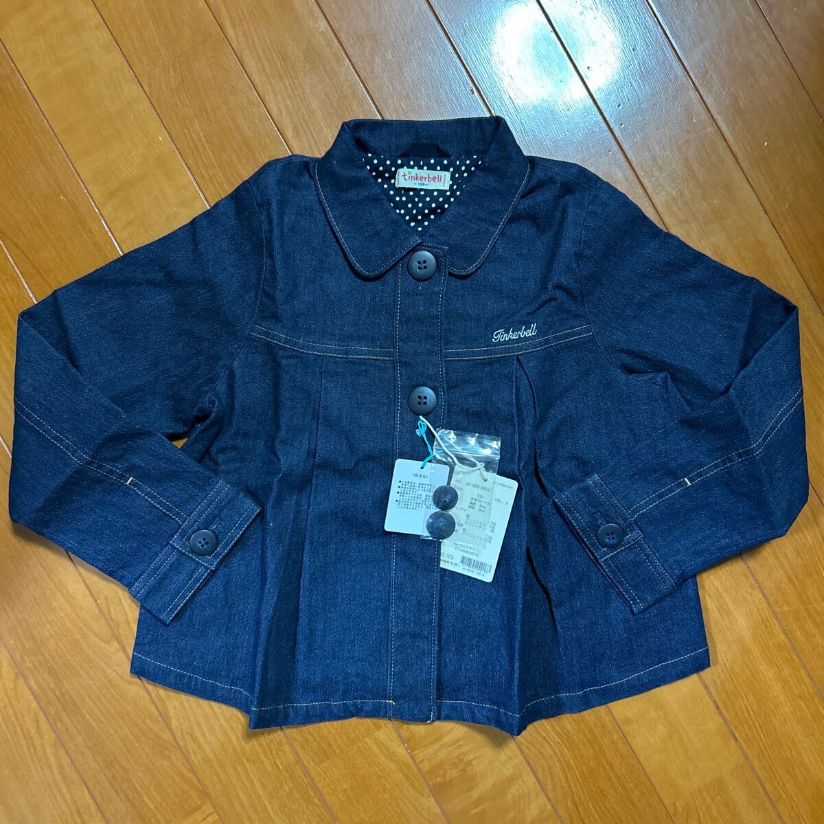 ティンカーベル サイズ130 定価8925円 新品タグ付 女の子 ジーンズ ジャケット インディゴ 長袖 Lee 上着拍卖