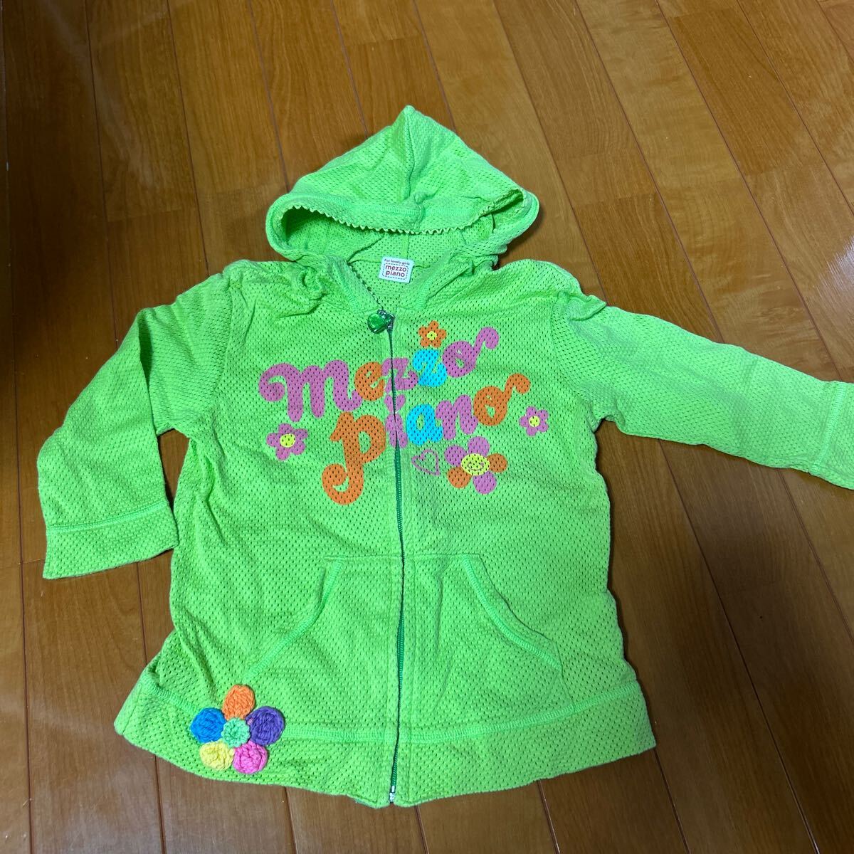 美品 メゾピアノ パーカー 上着 薄手 キッズ 7部?5部丈 サイズ120 拍卖