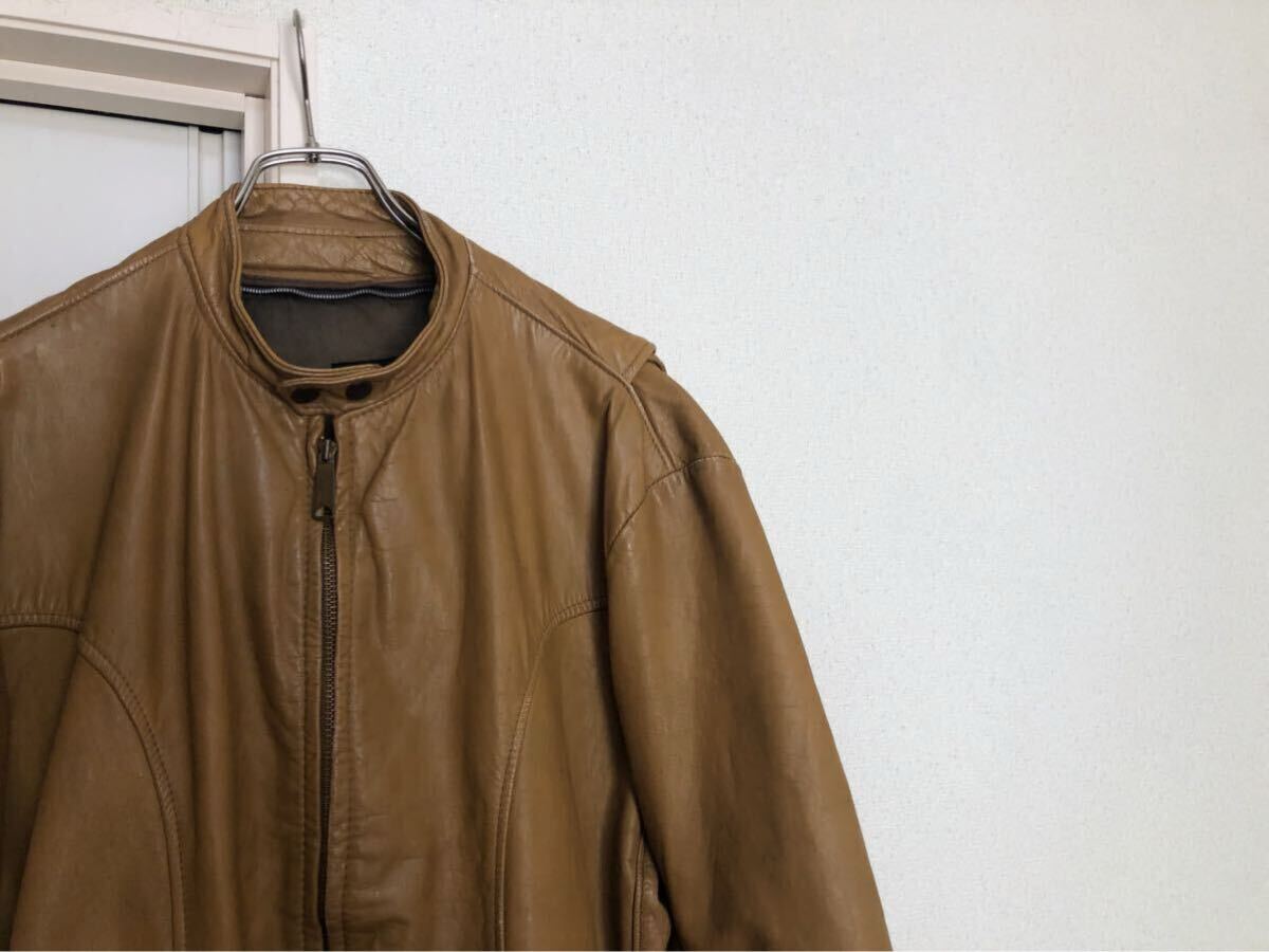 ◎ 70sヴィンテージMADE IN USAアメリカ製ブルックスBrooks Lether Sportswearレザージャケットシングルライダースsize XL程度ビッグサイズ拍卖