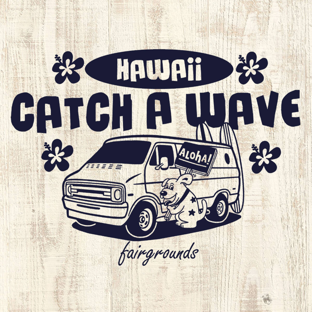 ■CATCH A WAVE Tシャツ■XLサイズ(ホワイトxネイビー) アメ車 ダッジバン サーフィン サ-フ ハワイ DODGE HAWAII拍卖