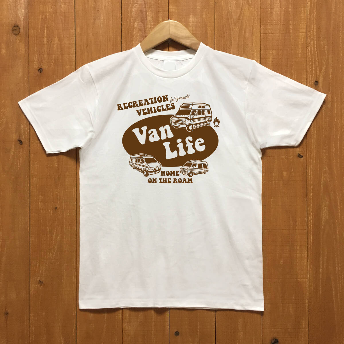 ■VAN LIFE Tシャツ■XLサイズ(ホワイトxブラウン)アメリカ アメ車 ダッジ ダッジバン ダッジラム モパ- DODGE RAM MOPAR拍卖