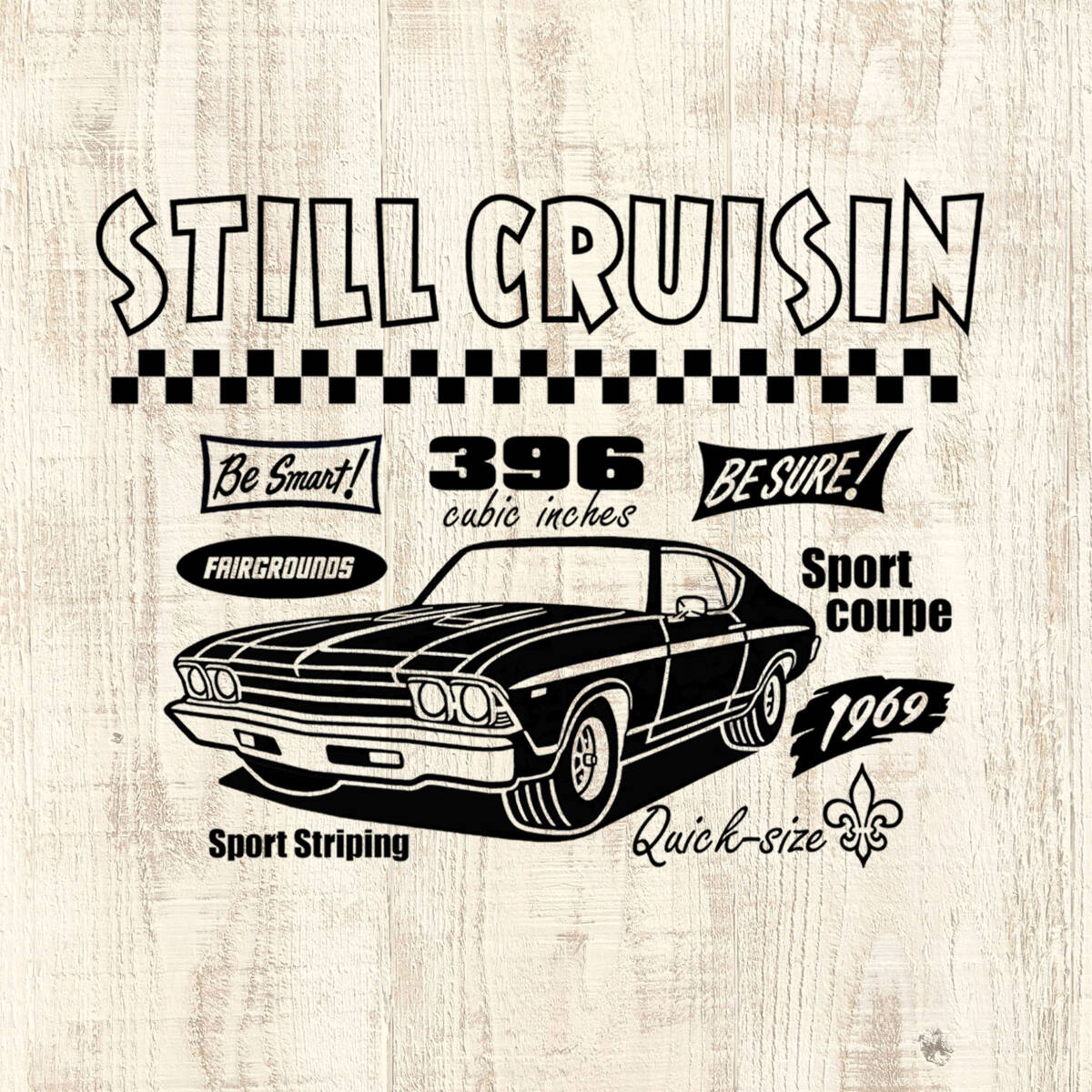 ■STILL CRUISIN Tシャツ■Sサイズ(ホワイトxブラック)アメリカ アメ車 シボレー シェベル CHEVROLET CHEVY CHEVELLE拍卖