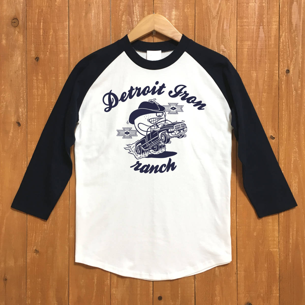 ■RANCH ベースボールTシャツ■XLサイズ(ネイビー袖xネイビー)DODGE MOPAR ダッジ モパ- ダッジラム拍卖