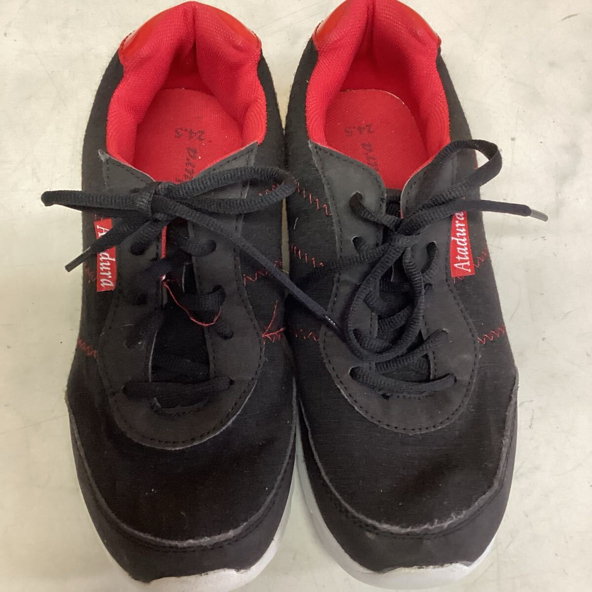 Atadura キャンバススニーカー 軽量 スニーカー 黒 24.5㎝ (の13拍卖