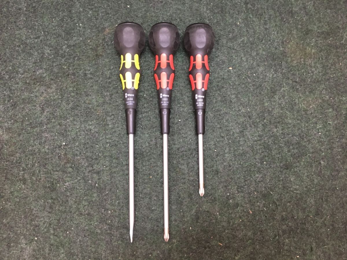 【レターパックプラス可】中古美品 Wera ヴェラ ボールクリップ プラス/マイナス 軸長150/100/150mm 343801/343802/343803【管 5F09】拍卖