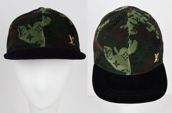 LOUIS VUITTON monogram camo corduroy cap size 60 MP2724 ルイヴィトン モノグラム 迷彩 ロゴ キャップ 帽子 b9553拍卖