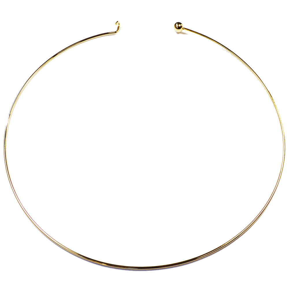 ネジ式 ワイヤーネック チョーカー 金色 ゴールドカラー アクセサリーパーツ 金具拍卖