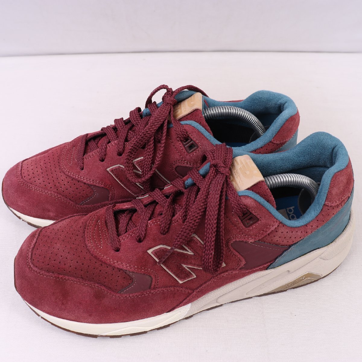 580 ニューバランス 27.5cm/new balance エンジ スモーキーブルー 中古 古着 メンズ スニーカー yy5859拍卖