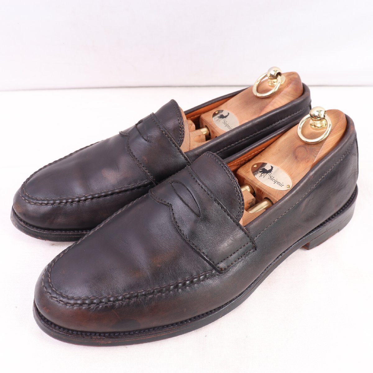 オールデン 10 C/E / 28.0cm 位 7159 ペニー コインローファー ブラック 黒 ALDEN USA製 アメリカ靴 メンズ 革靴中古 古着 ds5299拍卖