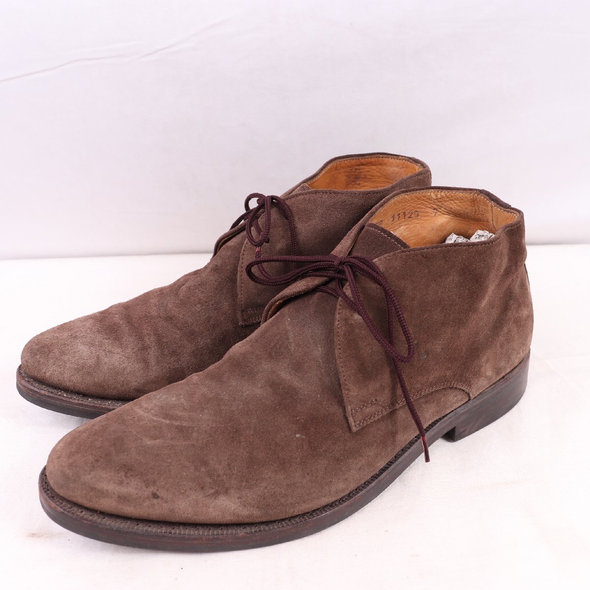 ジャランスリワヤ 7 /25.5cm-26.0cm 位 チャッカブーツ スエード 茶 JALAN SRIWIJAYA EDWARD ドレス メンズ スリウァヤ 革靴 中古 ds5346拍卖