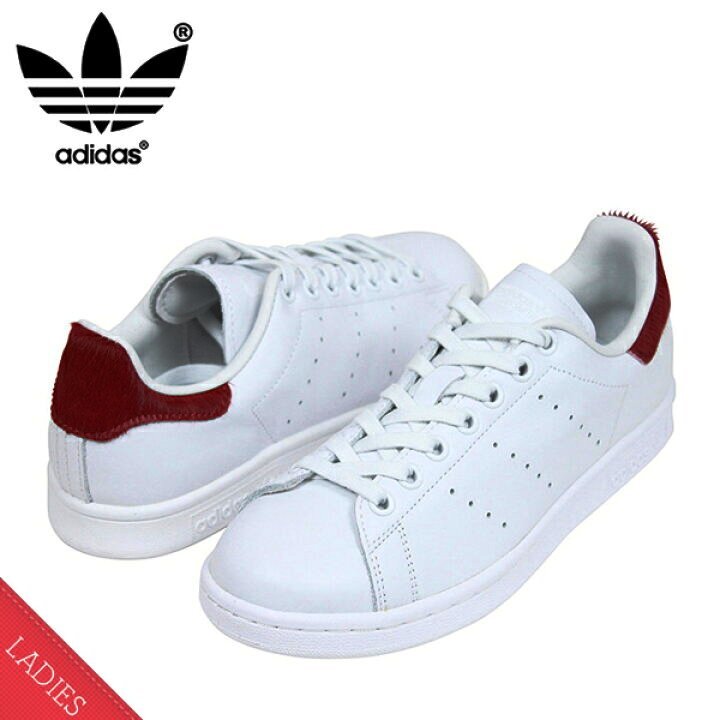 1.5万★美品 生産終了品 adidas アディダス STANSMITH W スニーカー WHITE/RED PONY スタンスミス ハラコ ポニー レザー 本革 US8 JP25cm拍卖