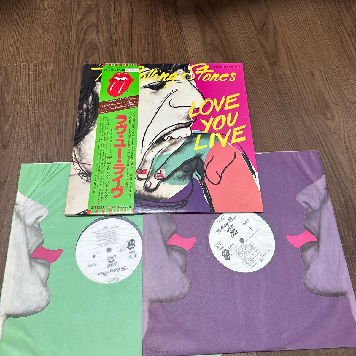 白ラベル見本盤帯付2LP!! ROLLING STONES ローリングストーンズ LOVE YOU LIVE ラヴユーライヴ ESS-50047・48 レコード PROMO SAMPLE 洋楽拍卖