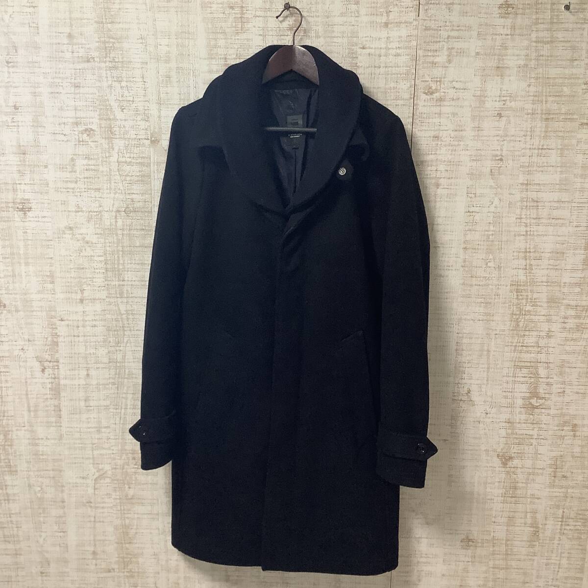 B-45◇G-Star RAW | ジースターロウ コート ウール混 ネイビー サイズM拍卖