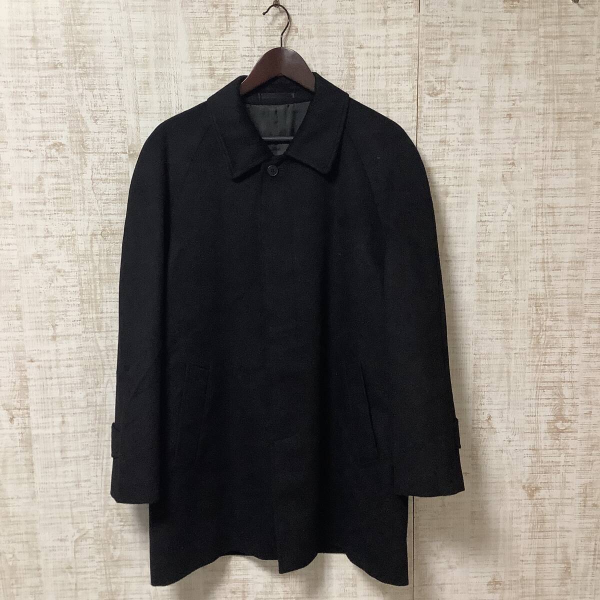 B-46◇Between Classic | ビトウィーンクラシック チェスターコート カシミア混 ブラック サイズL拍卖