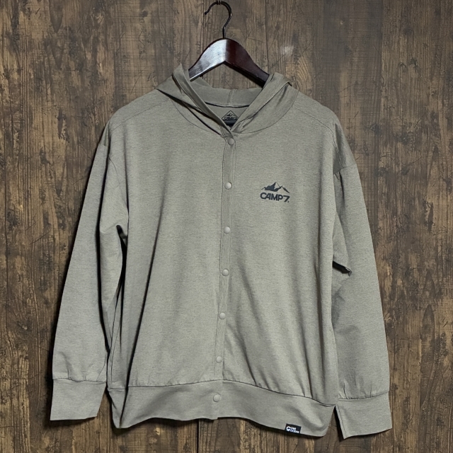 A380◇CAMP7 | キャンプセブン フード付きスナップカーディガン グレージュ レディース Mサイズ 中古品拍卖