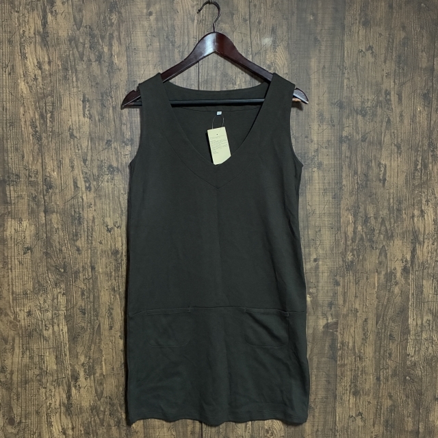 A370◇MUJI | 無印良品 モダール混ボンディング ノースリーブワンピース ブラウン レディース Sサイズ 中古品拍卖