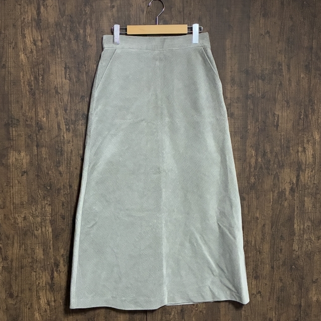 A370◇OPAQUE.CLIP | オペークドットクリップ コーデュロイスカート ライトグレー レディース Lサイズ 中古品拍卖