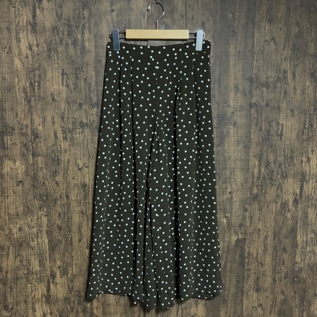 A363◇NOLLEY'S | ノーリーズ ドット柄ワイドパンツ ブラウン×ホワイト レディース 38サイズ 中古品拍卖
