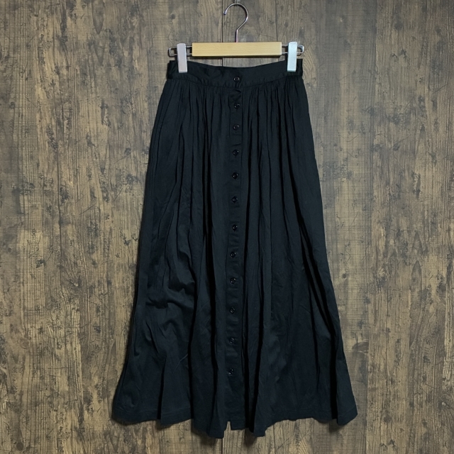 A364◇KENZO | ケンゾー フロントボタンロングスカート ブラック レディース Mサイズ 中古品拍卖
