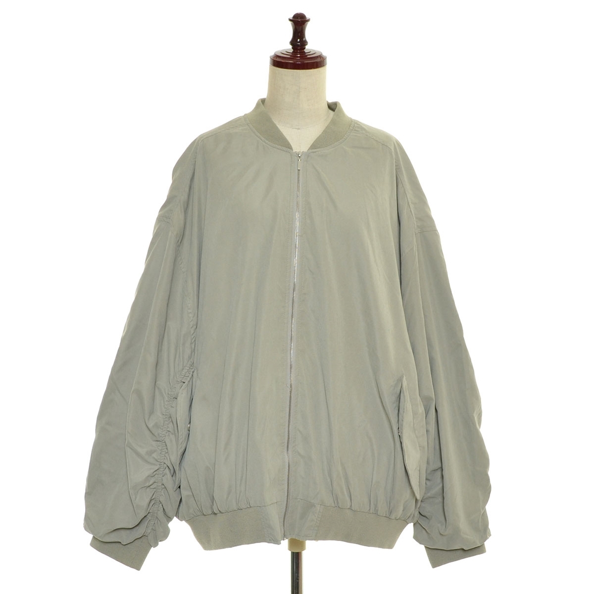 □508434 E hyphen world gallery イーハイフンワールドギャラリー ○ジャケット ビッグMA-1 ナイロンブルゾン 袖ギャザー レディース拍卖