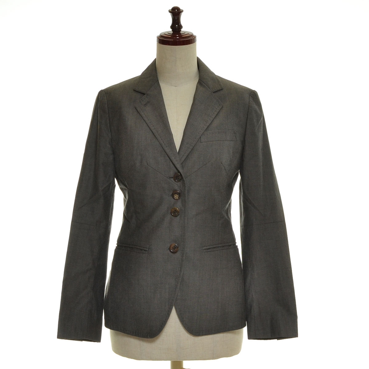 □519417 Paul Smith ポールスミス ○テーラードジャケット サイズ38 ウール レディース 日本製 グレー拍卖