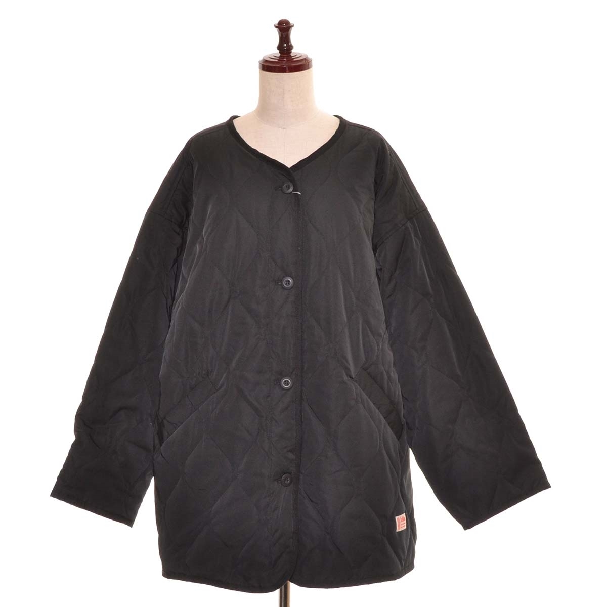 □503558 未使用品 JaVa ジャバ ●ノーカラーキルティングジャケット Classical Elf 別注 CLF014 サイズXL レディース ブラック拍卖