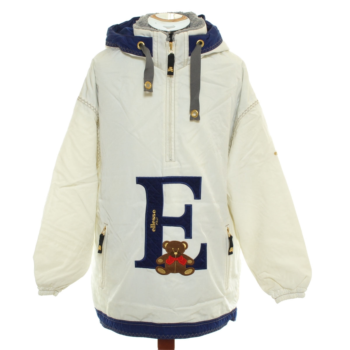 〇528595 ellesse エレッセ ○ジャケット レトロ ヴィンテージ パーカー スキー スノーボード ウィンター サイズL メンズ ホワイト拍卖