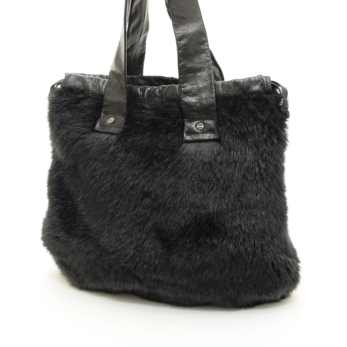 □516926 TIP ZONE ティップゾーン 神戸 ○トートバッグ レザーファートート レディース ブラック拍卖