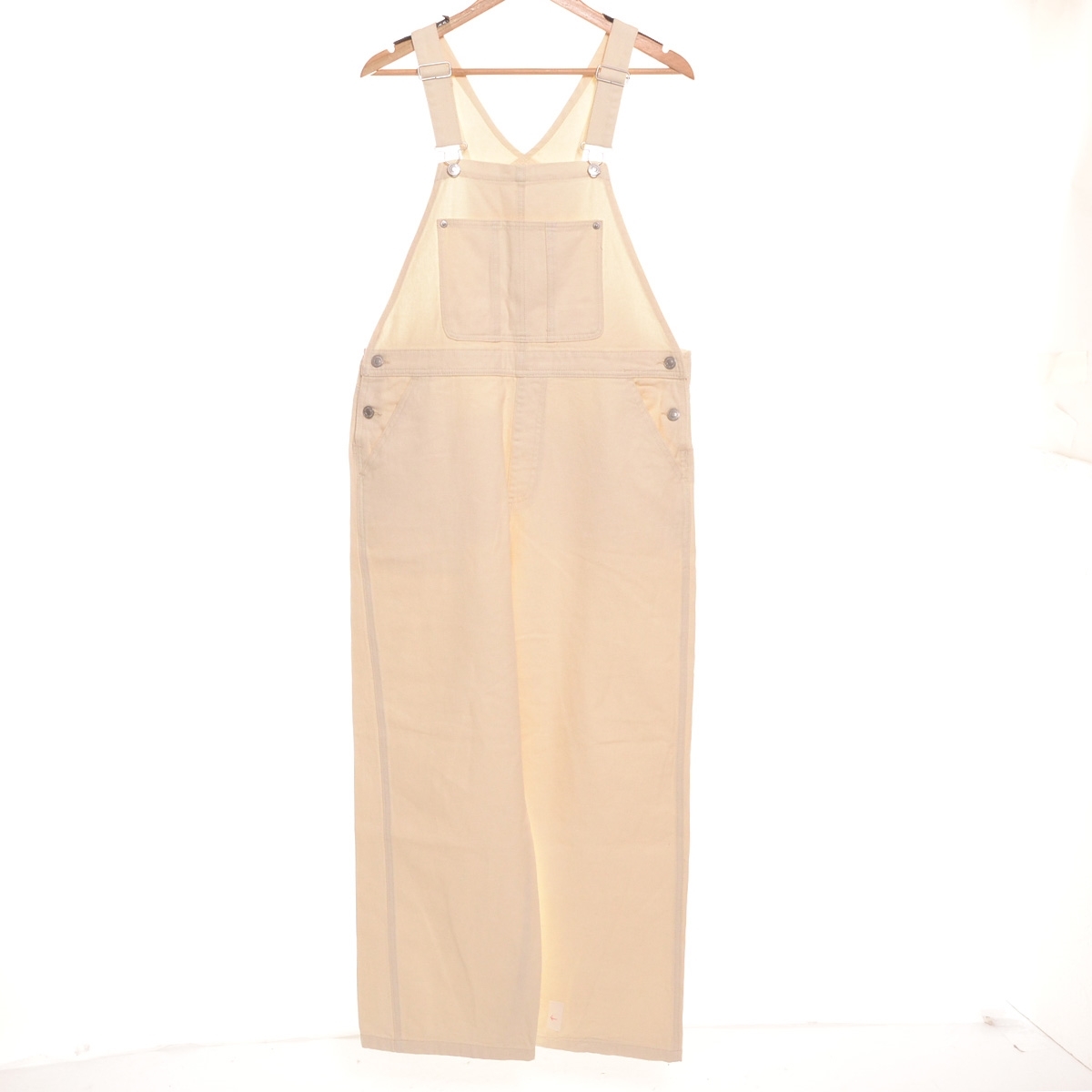 ■497536 ap retro アプレトロ ●オーバーオール デニムサロペット ★ サイズF 22ss レディース オフホワイト拍卖