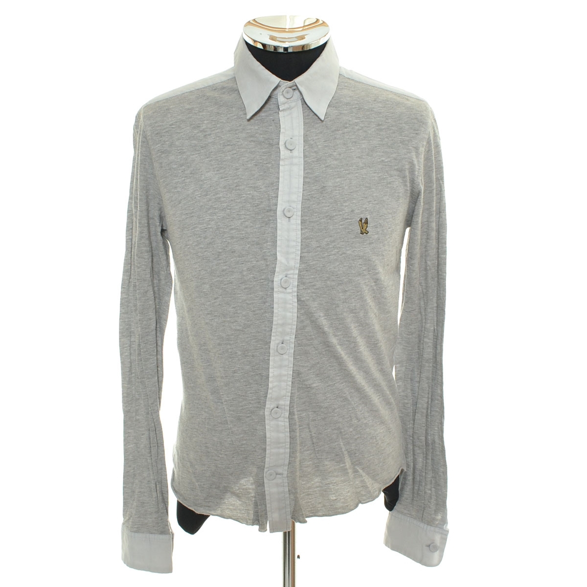 〇517051 AMERICAN RAG CIE アメリカンラグシー ○クレリックシャツ 長袖 サイズ1 メンズ グレー拍卖