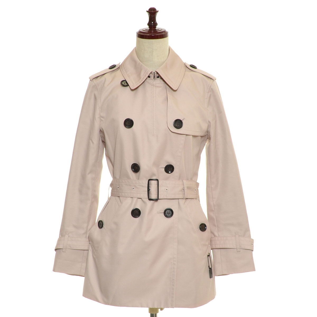 ■520349 COACH コーチ ●コート トレンチコート レディース ピンクベージュ拍卖