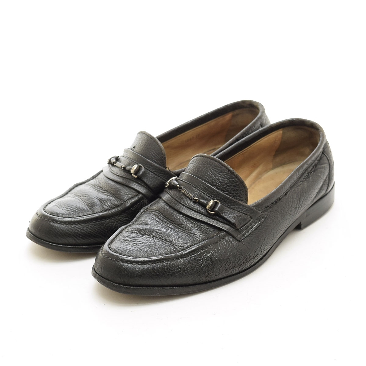 〇528673 BALLY バリー ○ローファー 革靴 ビットローファー レザーシューズ サイズ7.5E メンズ ブラック拍卖