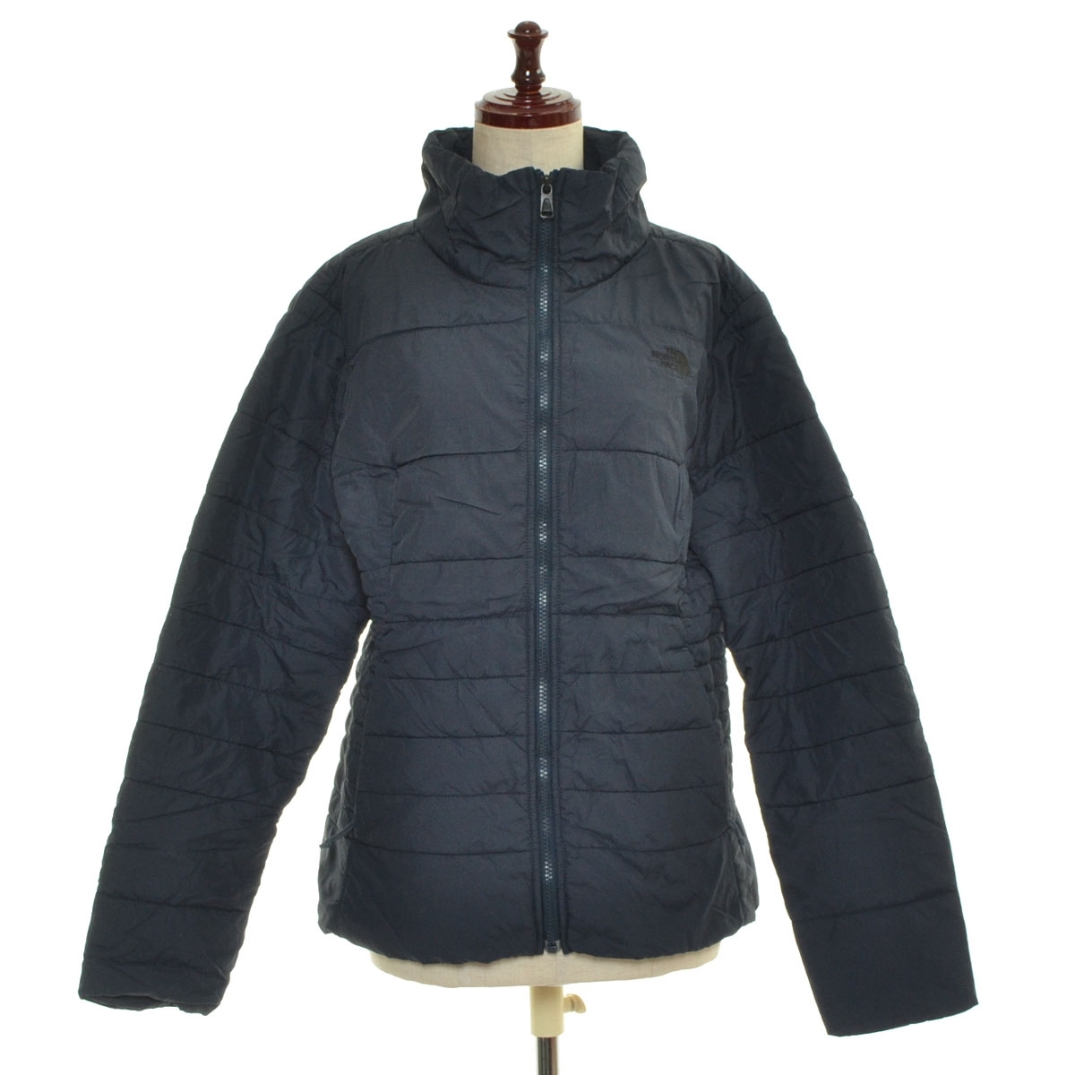 □509906 THE NORTH FACE ノースフェイス ○ジャケット ブルゾン 中綿ナイロンジャケット サイズL/G レディース ネイビー拍卖