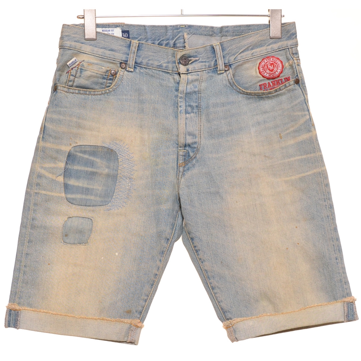 〇499488 FRANKLIN&MARSHALL フランクリン&マーシャル ○デニム ショートパンツ ジーンズ ヴィンテージ/ダメージ加工 JACKSON W30 メンズ拍卖