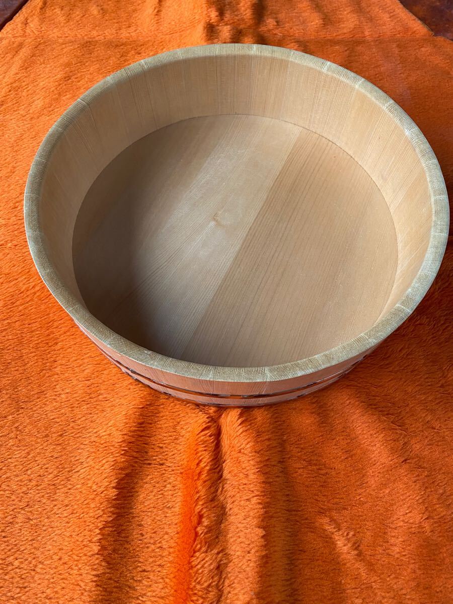 【送料無料】木製寿司桶 銅製バンド 直径33cm 高さ9cm 木製 飯台 すし桶 桶拍卖