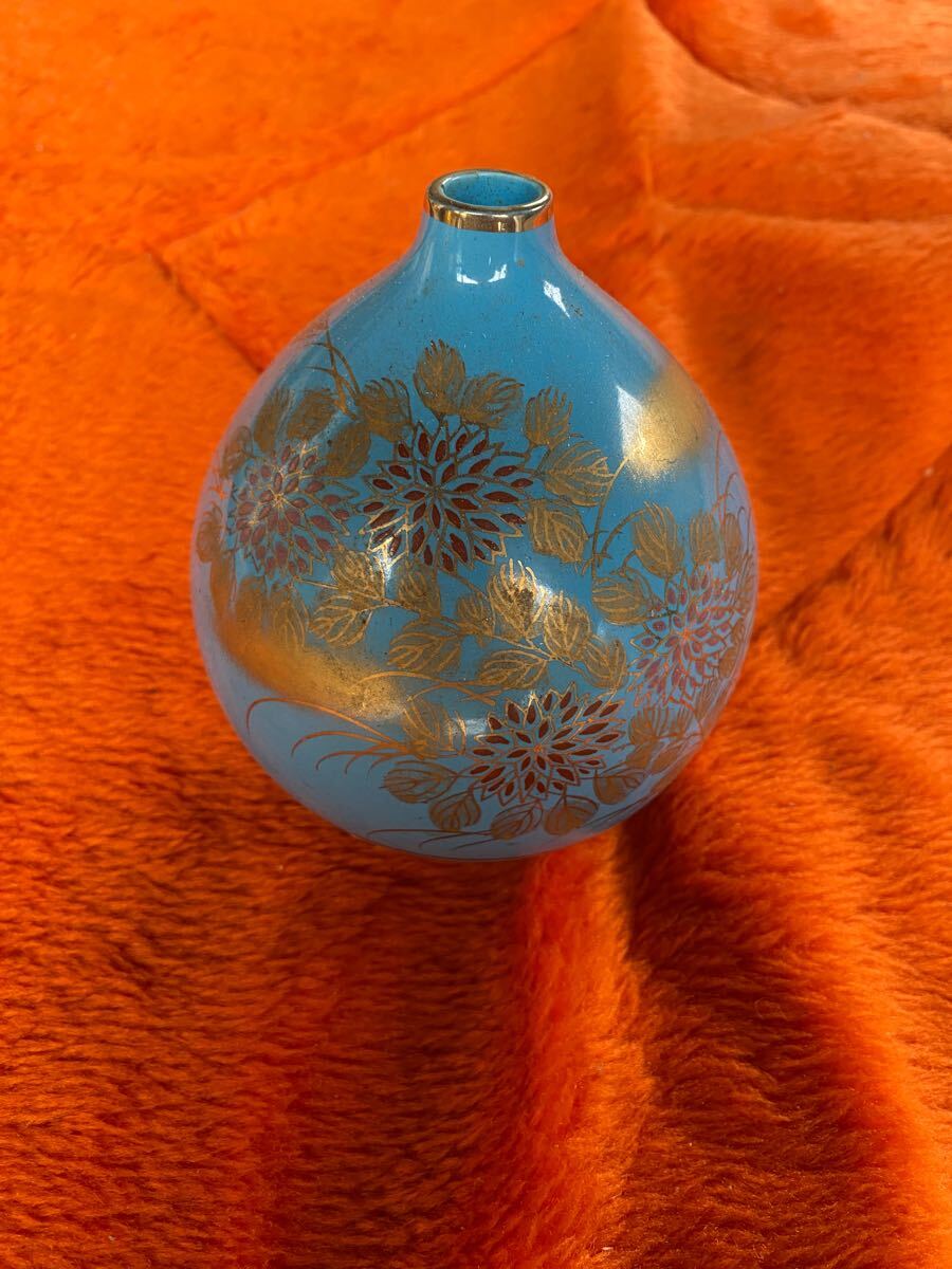 【送料無料】九谷焼 花瓶 花器 花 時代物 一輪挿し 一輪花入拍卖