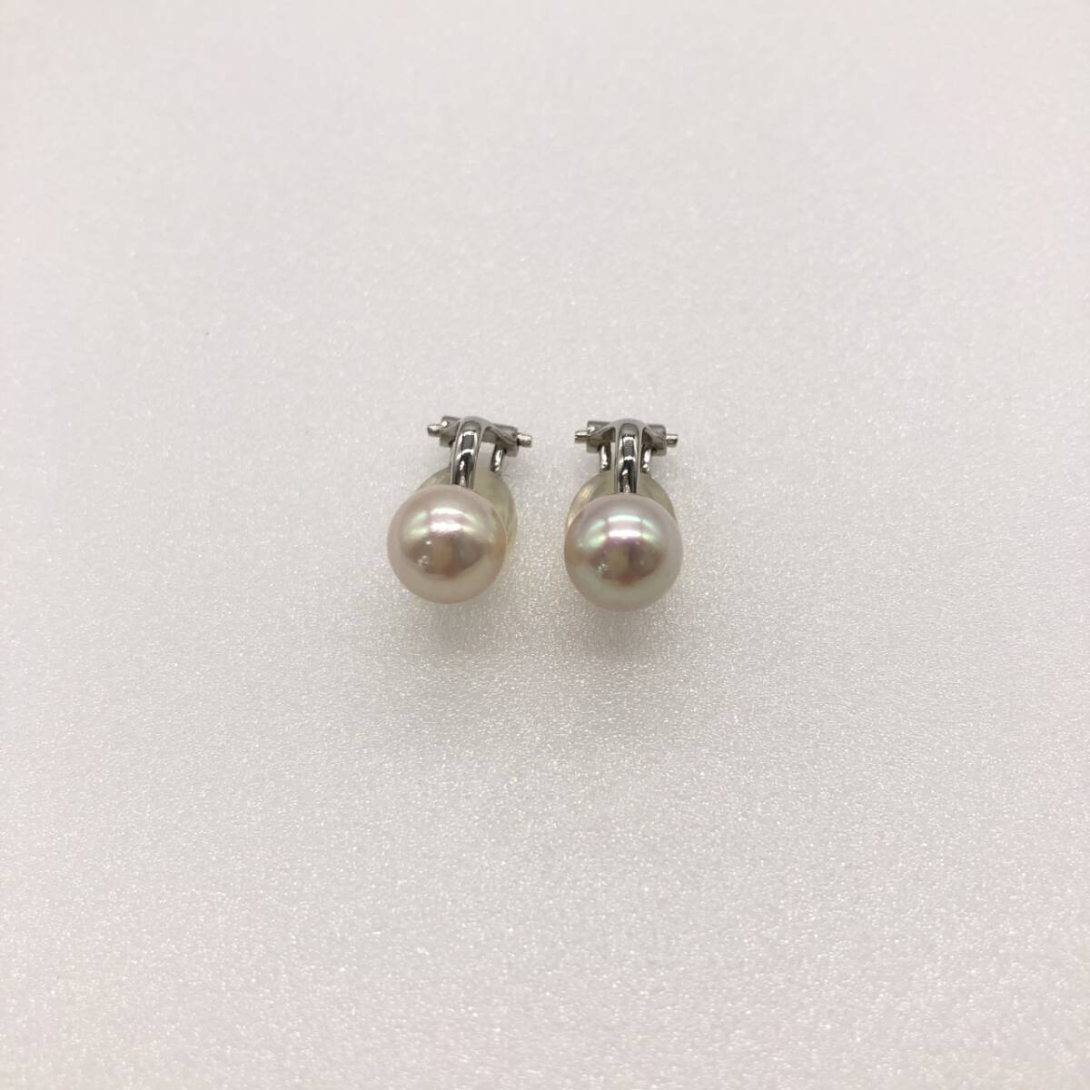 ic69036 本真珠 イヤリング K14WG パール8㎜台 ピンク系 アクセサリー レディース 総重量約3.6g拍卖