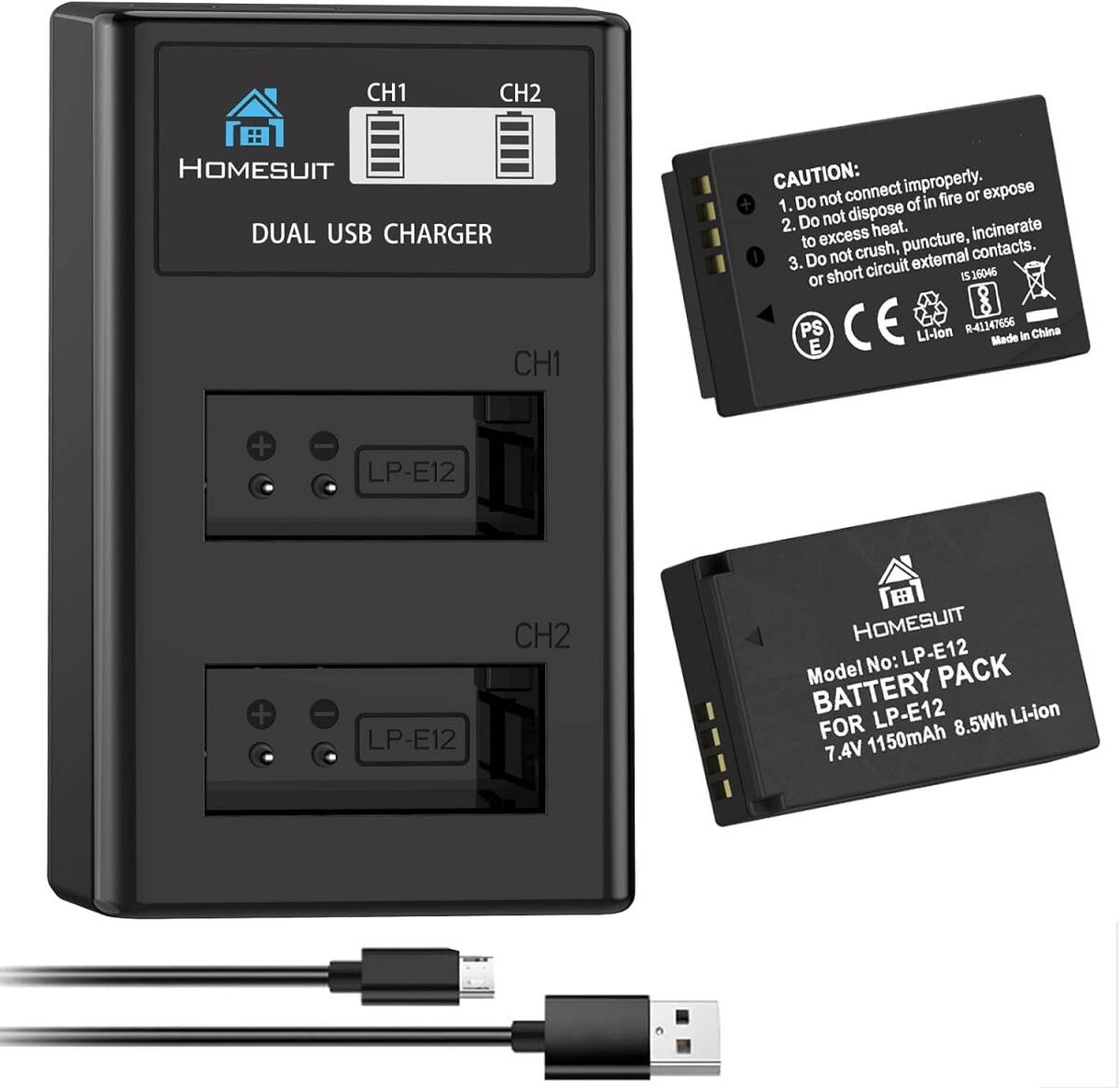 LP E12 互換バッテリー 2個 LCD 充電器セット 対応機種 KISS X7 EOS M100 EOS-M EOS M2 EOS M10 EOS M50 SX70 HS Rebel SL1 拍卖