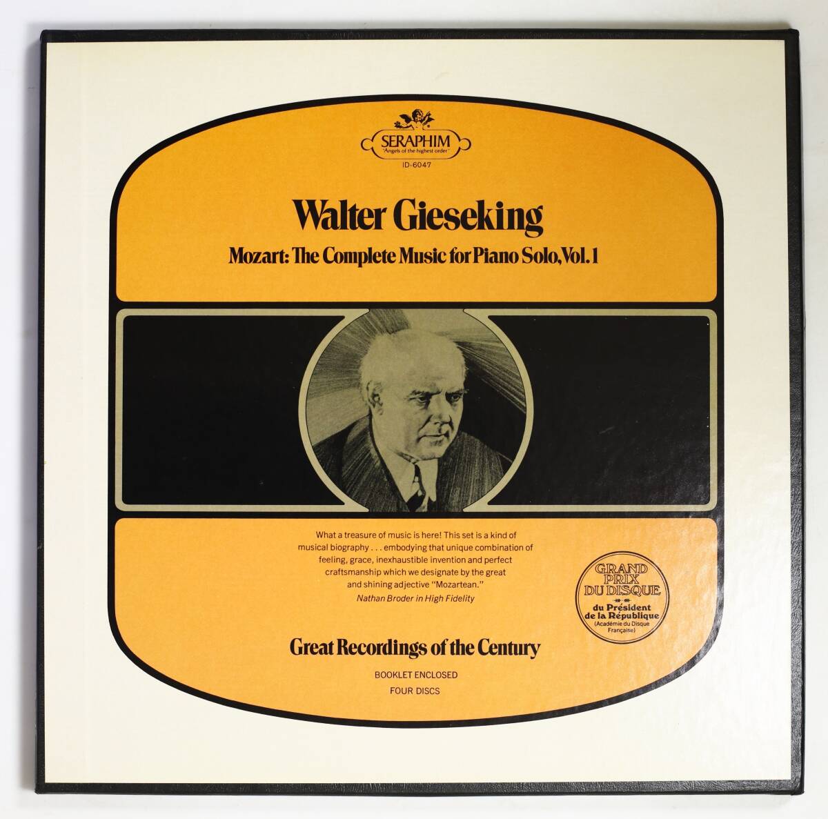 【US盤LP-BOX】ワルター・ギーゼキング/モーツァルト:ピアノ作品全集 第1巻(並良品,SERAPHIM,4LP,Walter Gieseking)拍卖