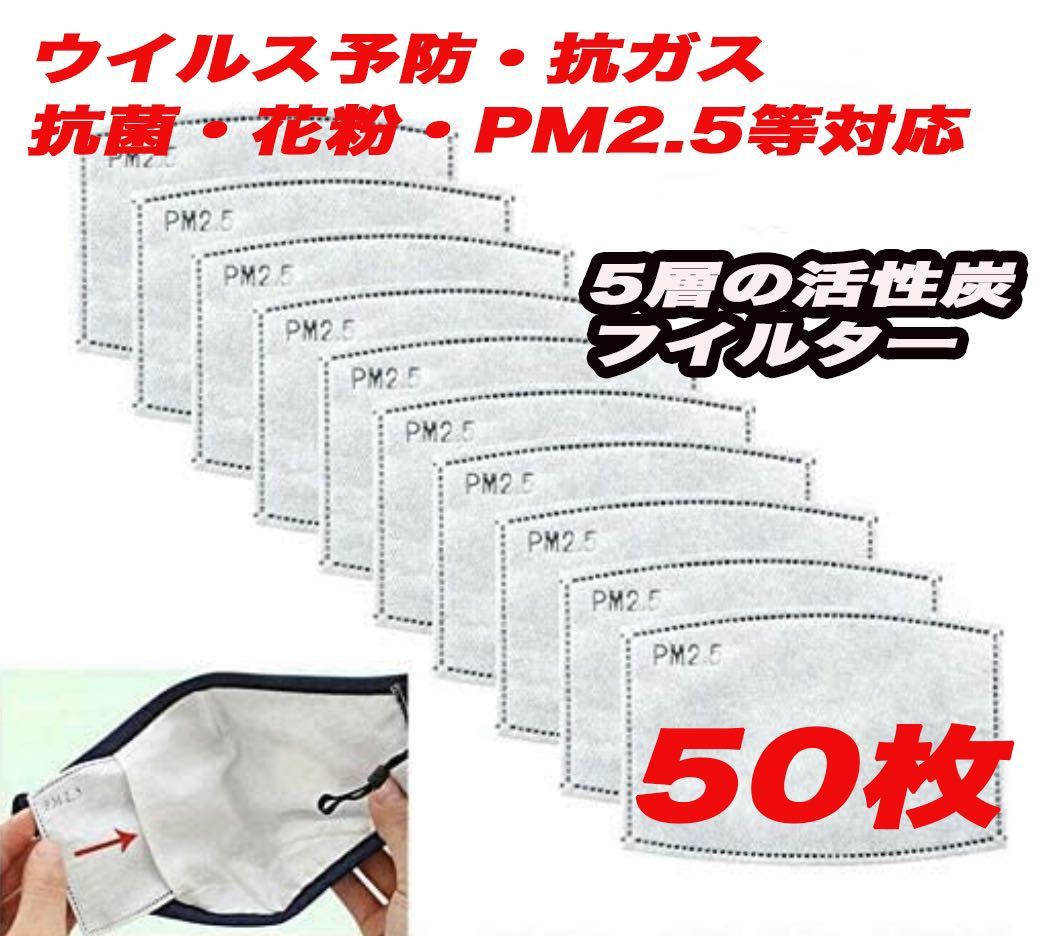 活性炭呼吸 フィルター 抗PM2.5 交換可能 5層フィルター 取り替え 50枚拍卖