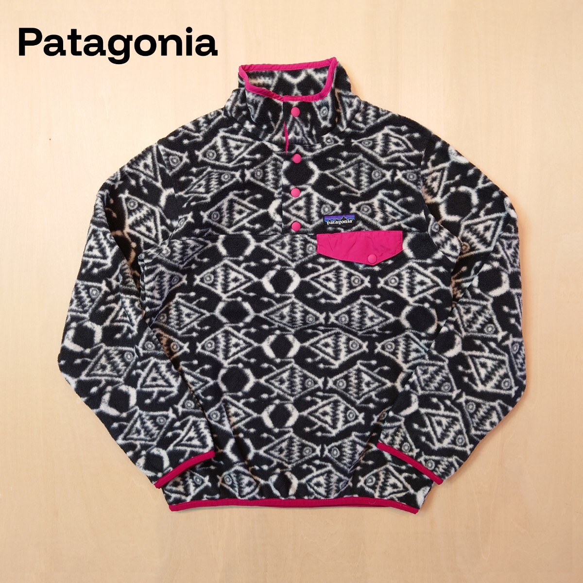 patagonia シンチラフリース スナップT プルオーバー 魚柄 パタゴニア サイズXS 2505拍卖