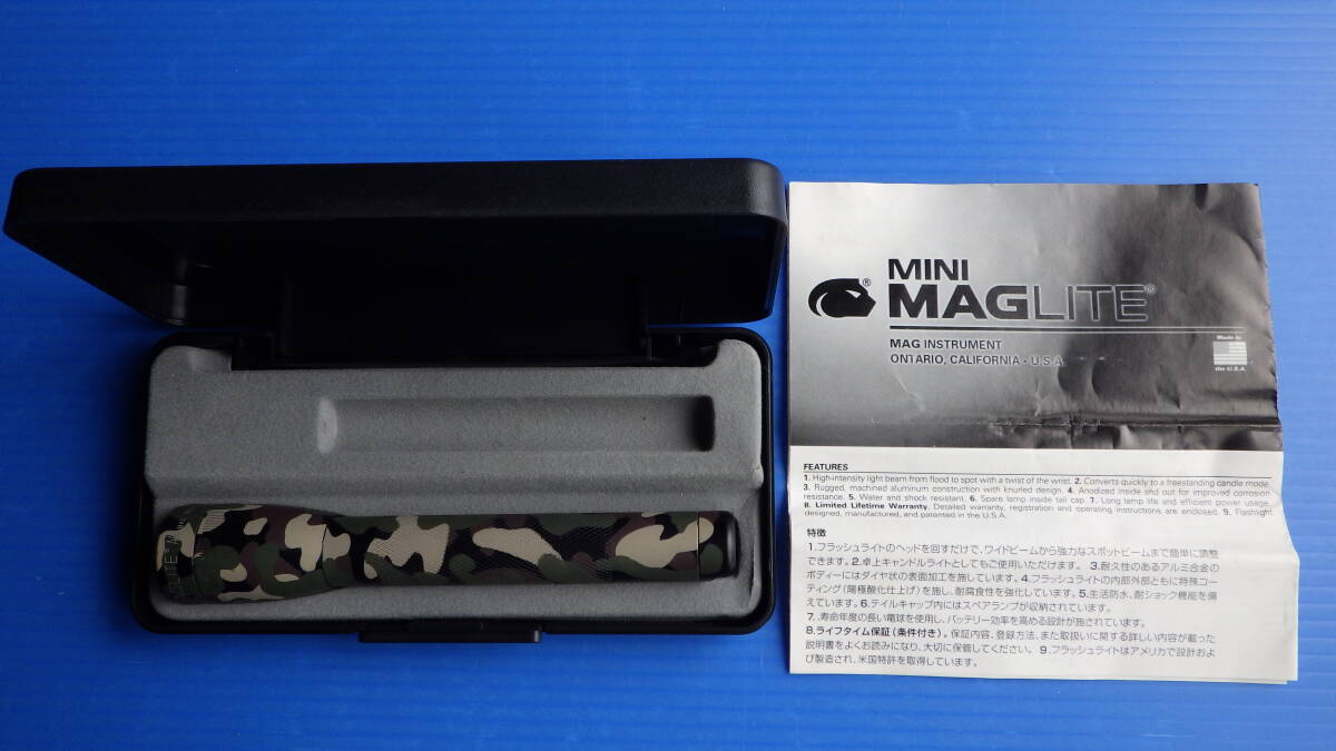 <美美USED(あくまで私感)>MINI MAGLITE 2-Cell AA カモフラージュ//単3電池2本用//レターパックプラス送料無料です。拍卖