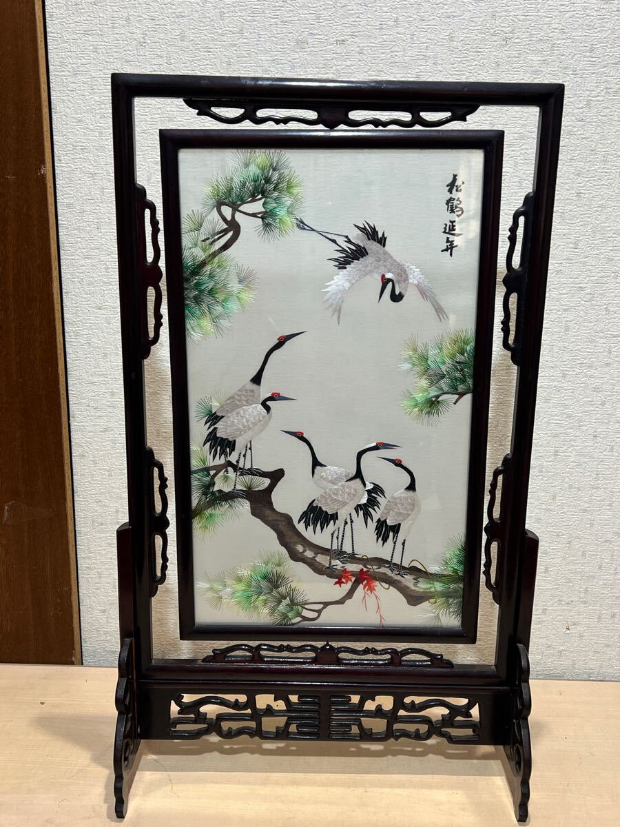 鶴の刺繍の飾り物 中国工芸品 中国美術品拍卖
