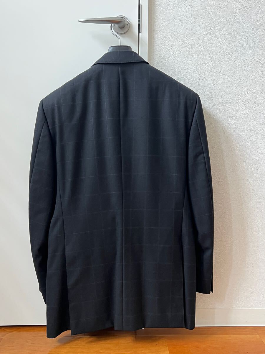 BURBERRY ダークグレー チェック柄 スーツジャケット 羊毛100%拍卖
