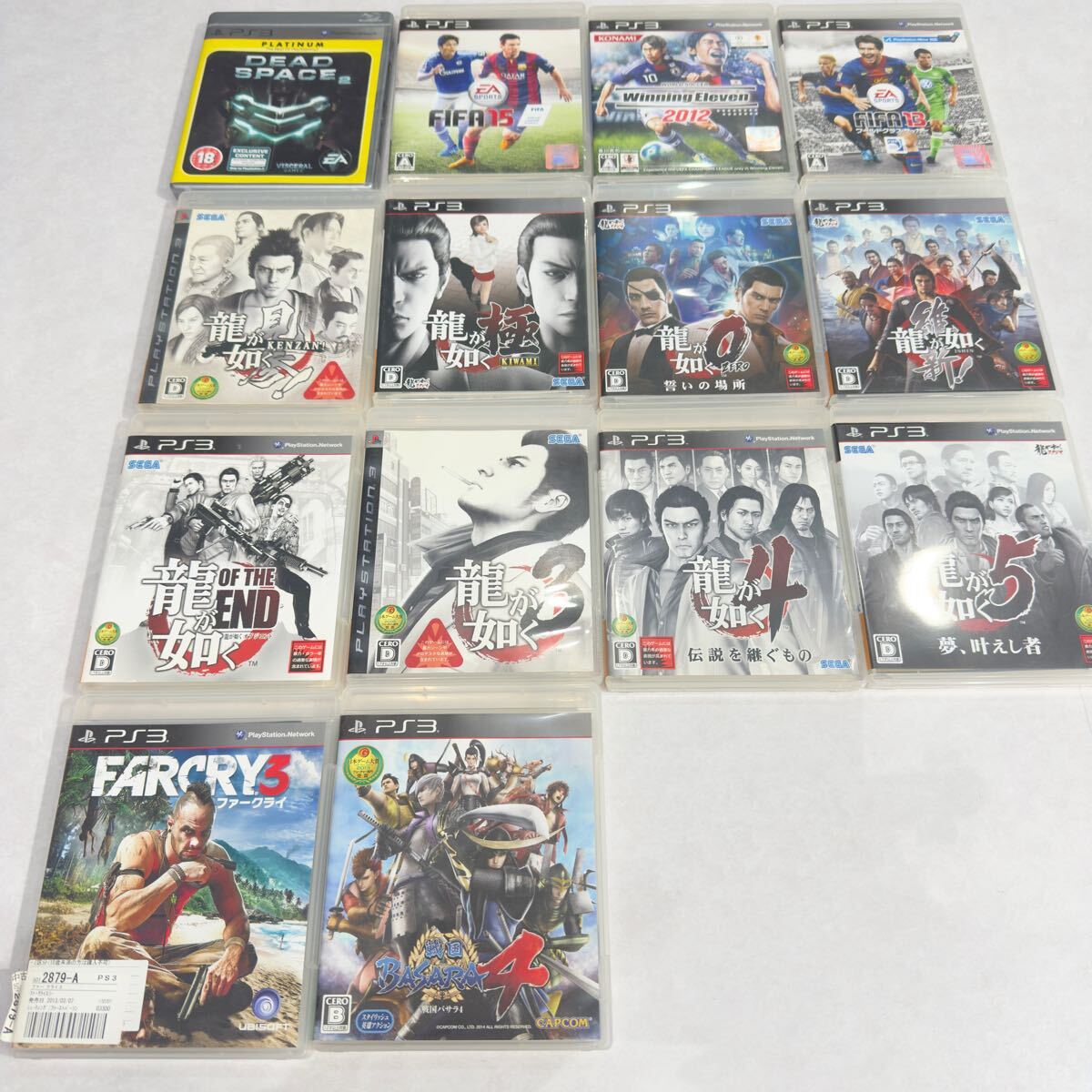 ●H7-6-150 PS3 龍が如く FIFA 戦国BASARA FARCRY DeadSpace 14本セット 中古品拍卖