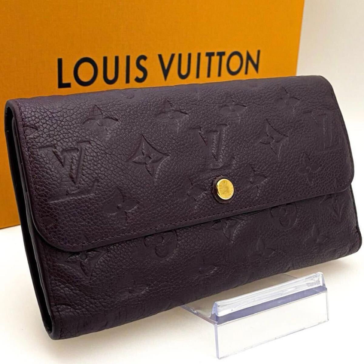 【極美品】ルイヴィトン LOUIS VUITTON モノグラム アンプラント ポルトフォイユ ヴィルトゥオーズ 三つ折り財布 長財布 男女兼用 パープル拍卖
