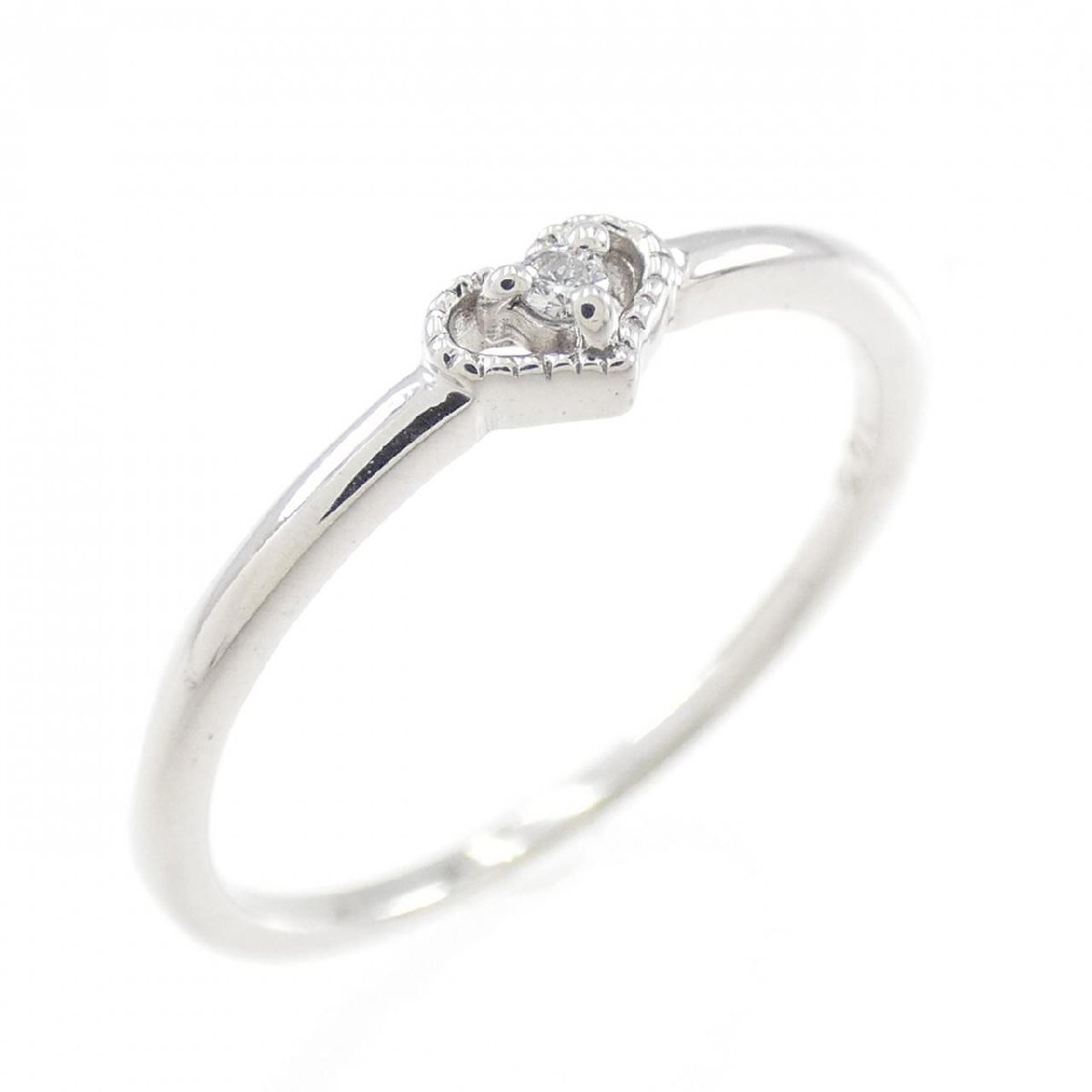 K18WG ハート ダイヤモンド リング 0.01CT拍卖