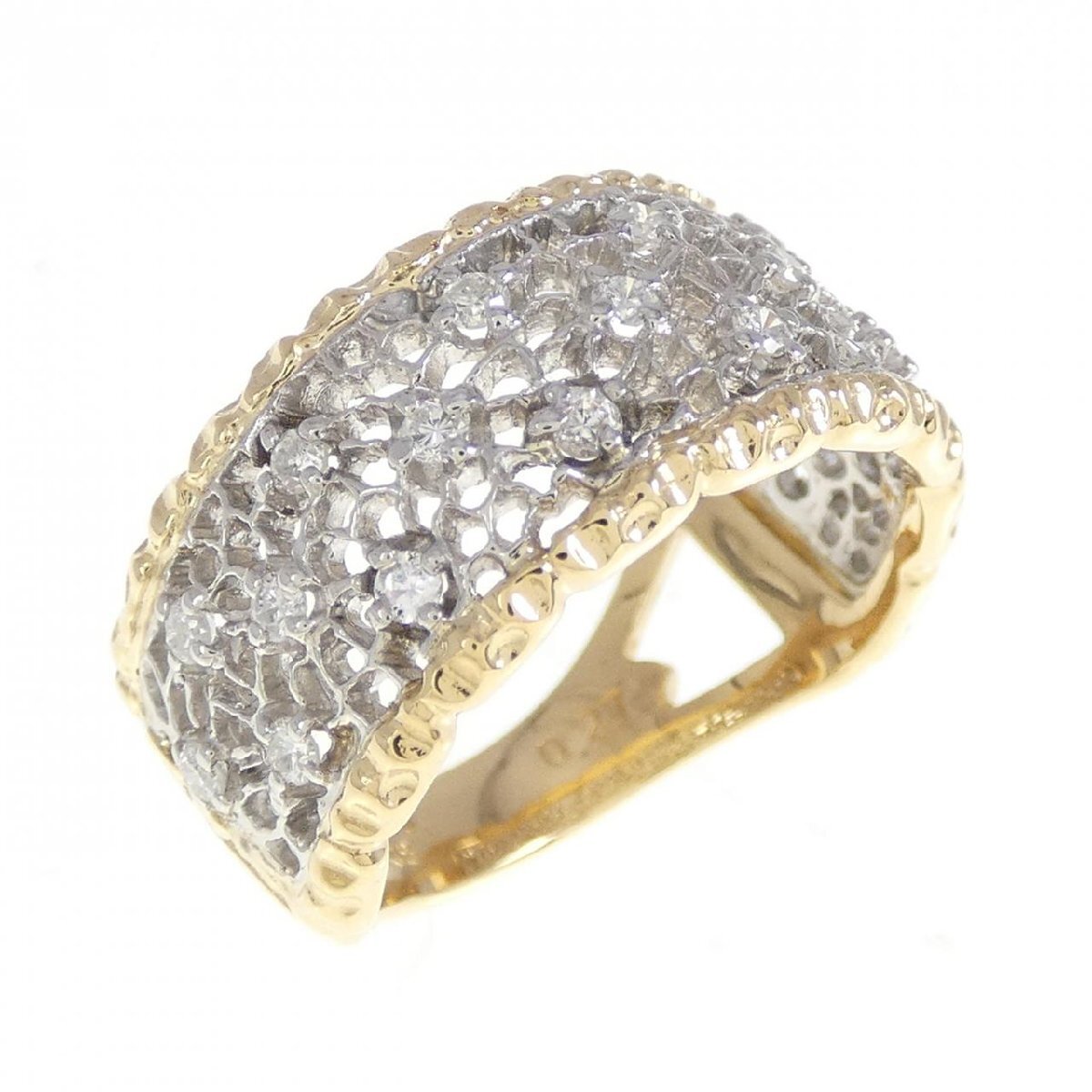 K18YG/PT900 ダイヤモンド リング 0.27CT拍卖