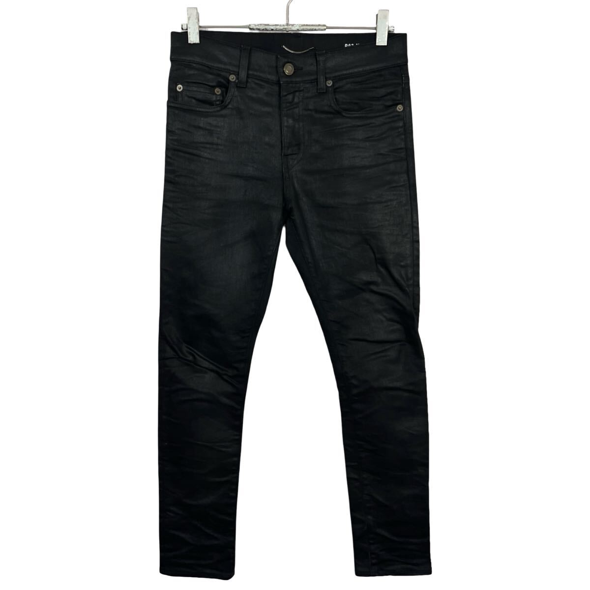 SAINT LAURENT PARIS サンローランパリ レディース ブラック 光沢加工 スキニーパンツ ボトムス 27 デニムパンツ ストレッチ 黒拍卖